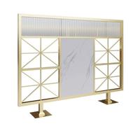 Divisor de restaurante - Dorado 90 x 80 cm - División de oficina comercial para hoteles y zonas de comedor, elegante panel de barrera baja