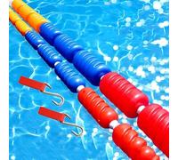 Divisor de seguridad flotante ajustable para piscina, cuerda antiondas de 3.3 a 60 pies, fácil de instalar, con 2 ganchos, para piscinas enterradas y sobre el suelo
