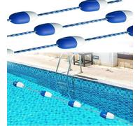 Divisor de Seguridad Flotante para Piscinas, Cuerda Ajustable Barrera portátil y Reutilizable, con 9 Ganchos Dividir áreas peligrosas o carriles natación.