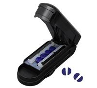 Divisor de tabletas, varios contenedores para pastillas, divisor compacto de píldoras, estuche dispensador de tabletas separable con divisor, práctico soporte de medicamentos para viajes, aventuras al