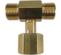 Divisor de tanque de latón W21.8-14 roscado 3 vías conector er para cerveza Homebrew acuario regulador ajuste con junta DIN 477