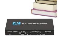 Divisor de TV, adaptador Quad Multiview, interruptor de pantalla 4K, convertidor de pantalla sin costuras, concentrador de vídeo digital 4 en 1 para configuración de juegos, sala de conferencias