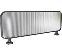 Divisor de vidrio translúcido a rayas para oficina y restaurante, divisor de privacidad de 50 x 90 cm, elegante pantalla decorativa, ideal para zonas de comedor y espacios de trabajo, color negro