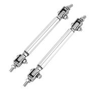 Divisor del Protector de Parachoques, 2 UNIDS 75mm Divisor de Barra de Labio Trasero Delantero Universal Kit de Soporte del Protector de Parachoques Soporte de Barra de Acoplamiento(Silver)