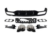 Divisor Difusor Los Alerón Trasero para Benz Clase E W213 AMG-Line E300 para E450 E43 E400 2016-2020 para Difusor De Parachoques Trasero + Puntas Escape(Glossly Black)