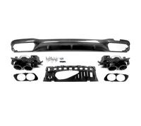 Divisor Difusor Los Alerón Trasero para Benz Clase E W213 AMG-Line E300 para E450 E43 E400 2016-2020 para Difusor De Parachoques Trasero + Puntas Escape(Carbon Fiber Look)