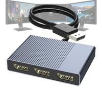 Divisor DisplayPort para 3 monitores de pantalla extendida, 4K a 60Hz DisplayPort MST Hub 1 IN 3 OUT, adaptador de puerto de visualización a puerto de visualización, divisor de monitor múltiple DP a