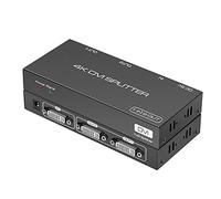 Divisor DVI Splitter Una Entrada y Dos Salidas 2 Puertos Apoyo 4K2K30Hz Aplicable a la Pantalla del Proyector PC DVR etc