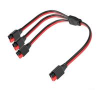 Divisor en Y de energía solar 12AWG 1 a 3 cable para panel solar a cargas CC controladores de carga baterías inversores RVs generadores para exteriores 30 cm rojo negro