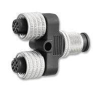 Divisor, enchufe a 2 x RCPT, M12, 4 vías, divisores de sensores, cantidad 1 | SAI-Y-4S-M12/M12