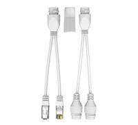 Divisor Ethernet 1 A 2, Adaptador Divisor Combinador Poe | Divisor LAN Resistente Al Agua Y Duradero, Conexión Estable Divisor PoE Para Exteriores Divisor PoE Para Cámara IP Divisor PoE Para Exteriore