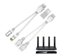 Divisor Ethernet 1 a 2, adaptador PoE combinador | Divisor de red resistente, divisor LAN impermeable - Dispositivo extensor Ethernet PoE estable para una gestión eficiente de la red