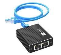 Divisor Ethernet 1 a 2 con cable Cat6 (4.9 pies), divisor de Internet de alta velocidad de 1000 Mbps para router/switch/módem, conmutador Ethernet de 2 puertos compatible con Cat5/5e/6/7/8 (2