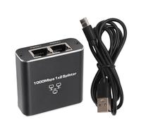 Divisor Ethernet 1 a 2, Conmutador de Red Divisor Gigabit Ethernet 1 a 2 1000Mbps Interfaz RJ45 Tipo C Ampliar Puertos de Red Divisor de Internet LAN