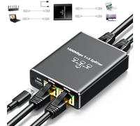 Divisor Ethernet 1 a 3 1000Mbps divisor de Internet divisor LAN RJ45 adaptador divisor de red compatible con redes simultáneas Gigabit de alta velocidad de 3 dispositivos, funciona con cables Cat 6/5e