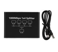 Divisor Ethernet 1 a 4, Fuente de Alimentación USB Tipo C, Alta Velocidad 1000Mbps, Aleación de Aluminio, para Cat 8, para Cat 7, para Cat 6 Compatible con ADSL, HUB, Centralita,