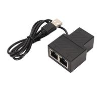 Divisor Ethernet, Adaptador de Red 1 Macho a 2 Hembra, 100 M, 1 a 2 Pines Chapados en Oro, Capa Blindada, Divisor LAN de PVC Resistente para Conmutador de Concentrador ADSL,