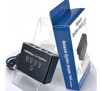 Divisor Ethernet de 1 a 2 Gigabit LAN Switch para oficina en casa - Hub de red RJ45 rápido caja metálica 1000Mbps (1 a 4)