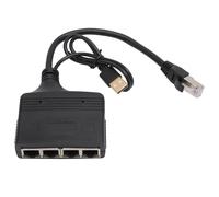 Divisor Ethernet de alta velocidad de 1000 Mbps, conector de extensión de puerto doble Gigabit RJ45 con cable de alimentación USB para la conexión