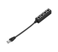 Divisor Ethernet - Pequeño Adaptador De 1 A 4 - Splitter Ethernet para Router E Internet - para TV, Ordenador Portátil, PC, Hub, Toma De Red, Hogar, Oficina, Dormitorio, Sala De Conferencias