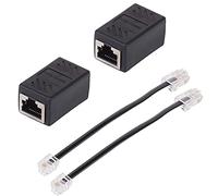 Divisor Ethernet RJ45, cable divisor de red RJ45, adaptador RJ45 hembra a RJ11 macho para extensor de cable Ethernet, paquete de 2 cables divisores RJ45 negros RJ11