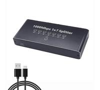Divisor Ethernet RJ45 de alta velocidad con 7 puertos para transferencia de datos de 1000 Mbps y carcasa ABS