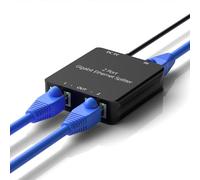 Divisor Ethernet RJ45 divisor RJ45 de alta velocidad 1000 Mbps red 1 entrada 2 salidas (2 dispositivos conectados simultáneamente) divisor de acoplador Ethernet RJ45 para cables de Internet