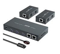 Divisor extensor HDMI de 60 m, compatible con resolución 4K a 60Hz, salida en bucle, control IR y función POC a través de cable Cat5e/Cat6/Cat7
