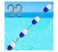 Divisor flotante de seguridad para piscina con ganchos, cuerda divisora reutilizable para piscinas, vías fluviales y aguas poco profundas (12 m), seguro y duradero