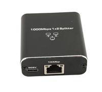 Divisor Gigabit, Divisor de Red de 1000 Mbps, 2 Dispositivos Acceden a Internet Al Mismo Tiempo, Divisor RJ45 de Aleación de Aluminio, con Luz Indicadora, para Enrutador de