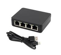 Divisor Gigabit Ethernet de 5 puertos 1 a 4 adaptador RJ45 con alimentación USB C para conectividad de red de alta velocidad, hogar u oficina