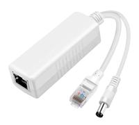 Divisor Gigabit PoE de 12 V 2 A de salida con estándar IEEE 802.3af/at, divisor de alimentación a través de Ethernet adaptado para cámara de seguridad, AP, Voip, enchufe CC de 5,5 x 2,1 mm