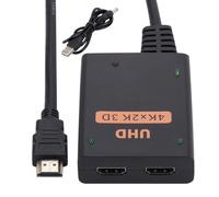 Divisor HD 1 en 2 salidas - Distribuidor de señal 4K, adaptador de pantalla, hub de transmisión de alta velocidad, dispositivo fiable para compartir videos con soporte para consola de proyector de