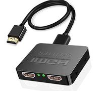 Divisor HDMI 1 en 2 out,Yiany 4K 3D 1080P HDMI 2.0 Splitter para monitores duales, Compatible con MacBook, Xbox, PS4, PS3, Reproductor de BLU-Ray, DVD, HDTV