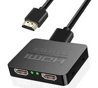 Divisor HDMI 1 en 2 salidas 4K 3D HDMI distribuidor adaptador de 1 a 2 vías para monitores duales, cable hub de 2 puertos para PS3/4, Xbox, Sky, DVD, HDTV, proyector