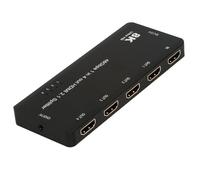 Divisor HDMI 2.1 de 4 Puertos 8K a 60 Hz y 4K a 120 Hz de Cablecc. Distribuye 1 Entrada/señal a 4 Salidas/Pantallas. Compatible con conexión de Pila HDCP con Audio de 3,5 mm para PS5.