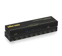 Divisor HDMI 4K 1 en 8 salidas, distribuidor de 8 vías, divisor HDMI 1x8, compatible con 4K 3D 1080P HDCP1.4 para HDTV, DVD, Xbox, PS3/4, Blu-ray, proyector