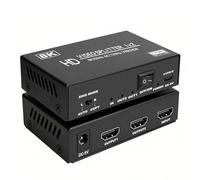 Divisor HDMI 8K 1 en 2 salidas, 1x2 HDMI 2.1 Splitter 8K @60Hz 4K @120Hz, 48 Gbps, EDID, escalador automático de bajada, HDCP 2.3, VRR, HDR10+, 3D, solo duplicación/pantallas de espejo (no extendidas