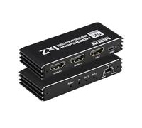 Divisor HDMI 8K a 60Hz 1 en 2 salidas, 1x2 HDMI 2.1 divisor compatible con 4K @120Hz, 1080P @240Hz VRR HDCP2.3 HDR HDR10 48Gbps EDID Dolby Atmos 7.1ch, solo pantallas duplicadas/espejo no se extienden