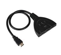 Divisor HDMI: conmutador manual de 3 entradas y 1 salida, Full HD 1080p con color profundo de 12 bits, compatible con motor HDCP y formatos de audio