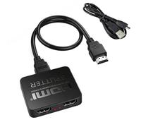 Divisor HDMI de 1 Entrada a 2 Salidas, Adaptador HDMI 4K a 30 Hz, 3D 1080p | para 2 monitores a la vez, distribuidor HDMI de 1 entrada a 2 salidas para televisores, monitores, proyectores, ordenadores
