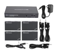 Divisor HDMI extensor de señal HD 1 entrada 4 salidas Resolución 4K Divisor HDMI de potencia con Plug and Play Compatibilidad Full HD, buena