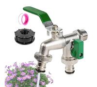 Divisor Manguera Jardín - Adaptador Reforzado Antifugas - Divisor De Manguera 2 Vías Jardinería - Para Riego Flores, Limpieza Suelos, Aseo Mascotas Y Propietarios De Viviendas, Uso