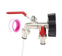 Divisor para de 2 maneras, presione el adaptador con válvulas y doble conexión | Accesorios de riego para antifugas al aire libre, invernadero, granja y degradación de