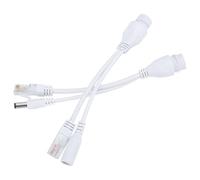 Divisor PoE, Cable Adaptador PoE de 12 V Adaptador de Alimentación a Través de Ethernet Adaptador Dividido para Equipos de Red (White)