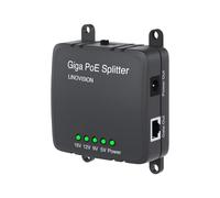 Divisor PoE Gigabit de 30W A Salida 5/9/12/18V, Entrada de Voltaje Amplio para Cámaras de Seguridad, Sistemas de Control de Acceso
