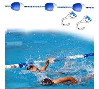 Divisor profesional de carril de piscina con cuerda de seguridad y gancho, alta visibilidad, 5,8 m de longitud para un aislamiento seguro de la piscina, ideal para entrenamiento de natación y