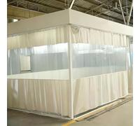 Divisor resistente a la intemperie, resistente a la intemperie, con panel de ventana de lona C, ideal para porches, garajes, almacenes y uso industrial (blanco, 2,2 x 4 m)