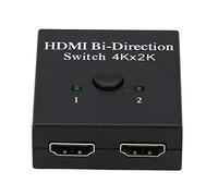 Divisor, Salida 1 en 2/2 en 1 Salida, Interruptor Bidireccional Adaptador Divisor 4K, con Indicador LED, para Reproductor de BLU-Ray, TV, Computadora Portátil, HDTV, Etc.