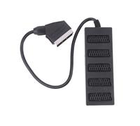 Divisor Scart de 21 pines y 5 vías, adaptador macho a hembra de 21 pines